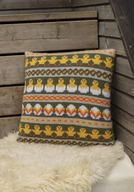 Hovedbilde Påskelykke-pute i Viking Sportsragg | Strikkepakke