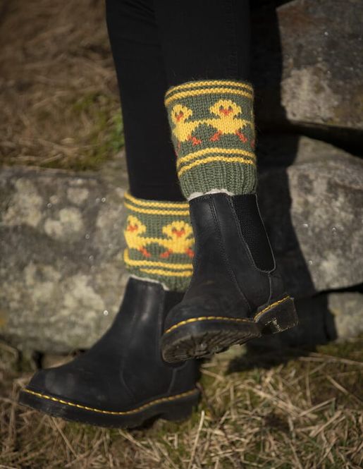 Hovedbilde Kyllingdans-sokker i Viking Sportsragg | Strikkepakke