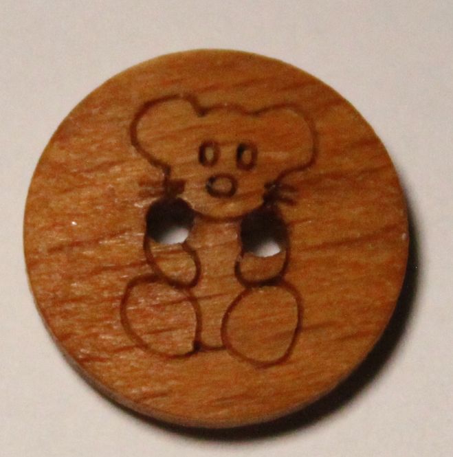 Hovedbilde Treknapp med bamse 15mm 