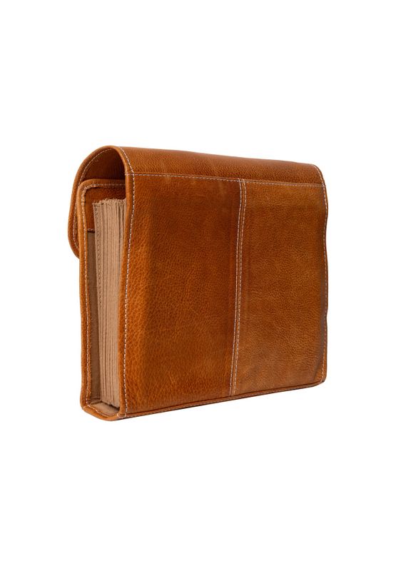 Project 93 – Eksklusiv rundpinneveske i skinn - Burned Tan/Gold