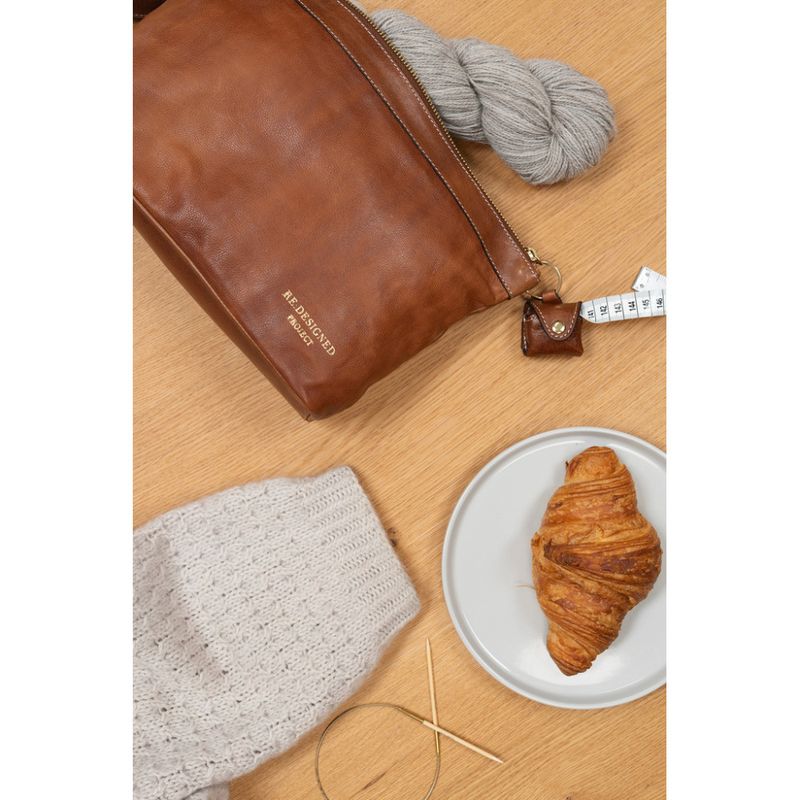 Project 13 - Walnut/Gold, eksklusiv prosjektveske i skinn
