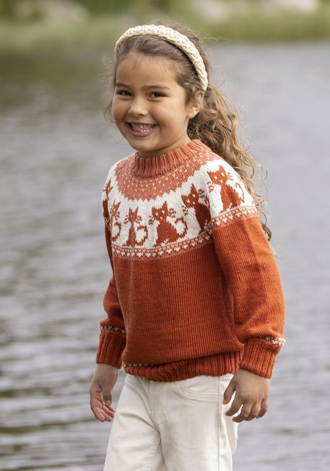 Hovedbilde Katte-genser i Viking Bambino til barn | Strikkepakke